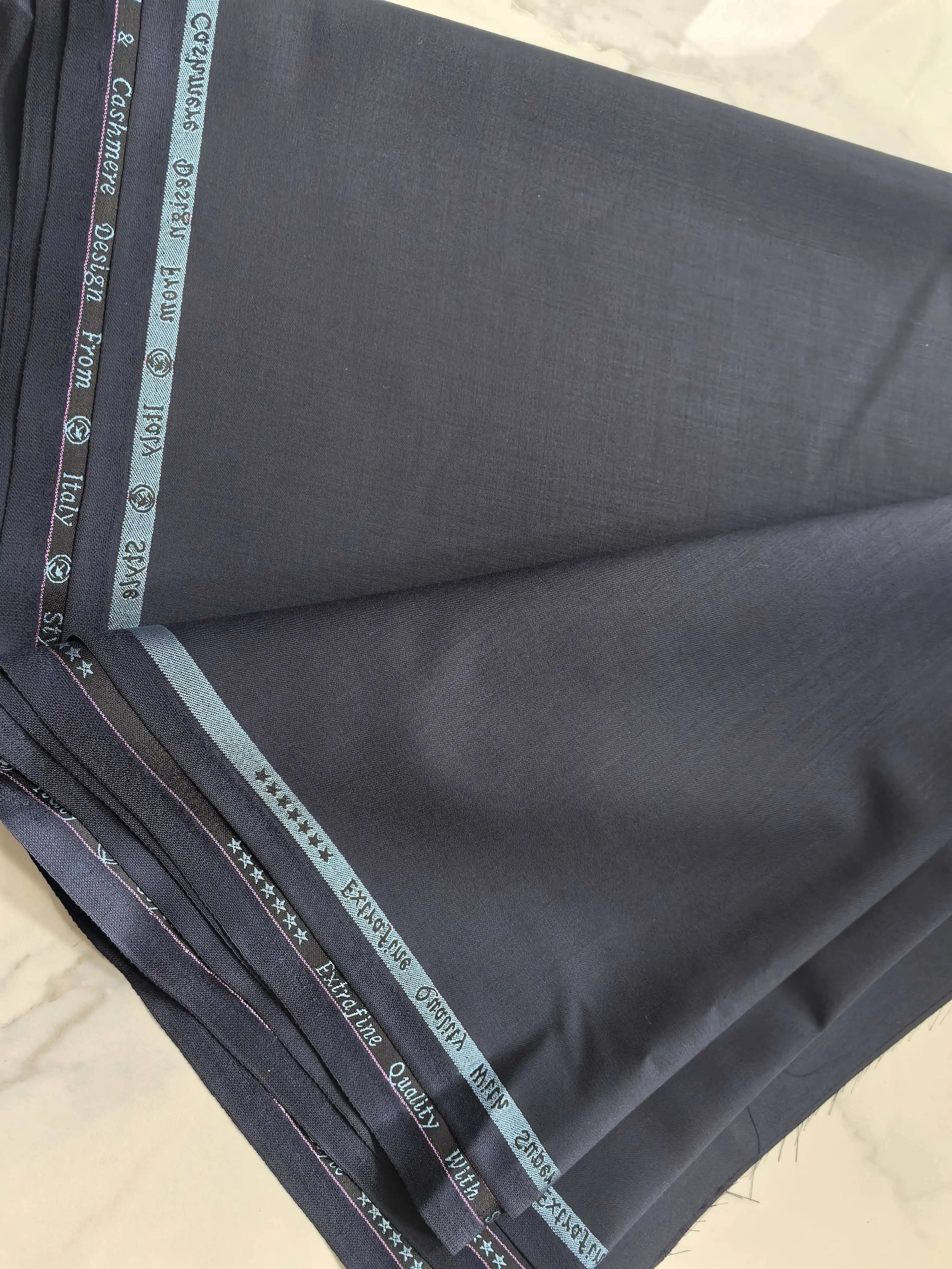 80% Suit Fabric Worsted Wool Suit Pants High Quality Men's Fabrics Classic Navy Blue Gray Black Atiku Fabric for Men By Meter