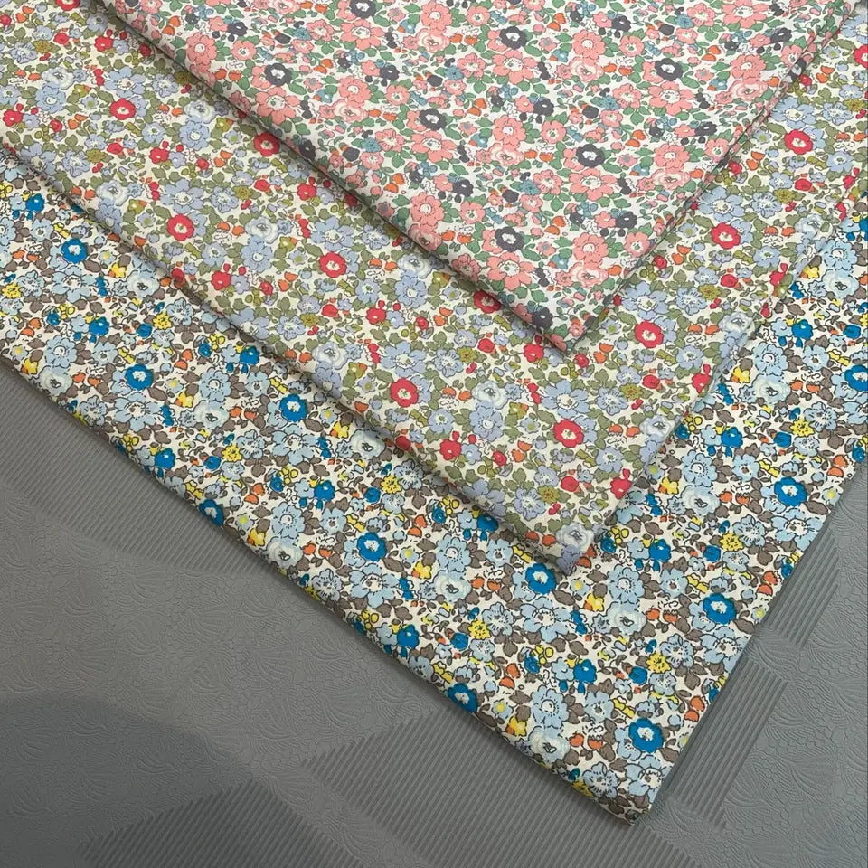 145×50cm Cotton Poplin Pastoral Floral 40S Fabric For Kids Baby Sewing Cloth Dresses Skirt DIY Handmade Patchwork