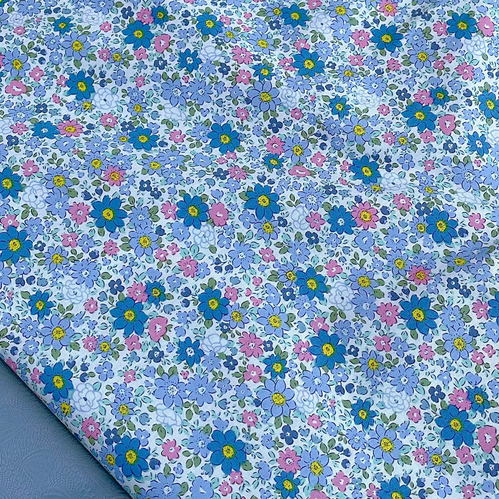 145×50cm Cotton Poplin Pastoral Floral 40S Fabric For Kids Baby Sewing Cloth Dresses Skirt DIY Handmade Patchwork