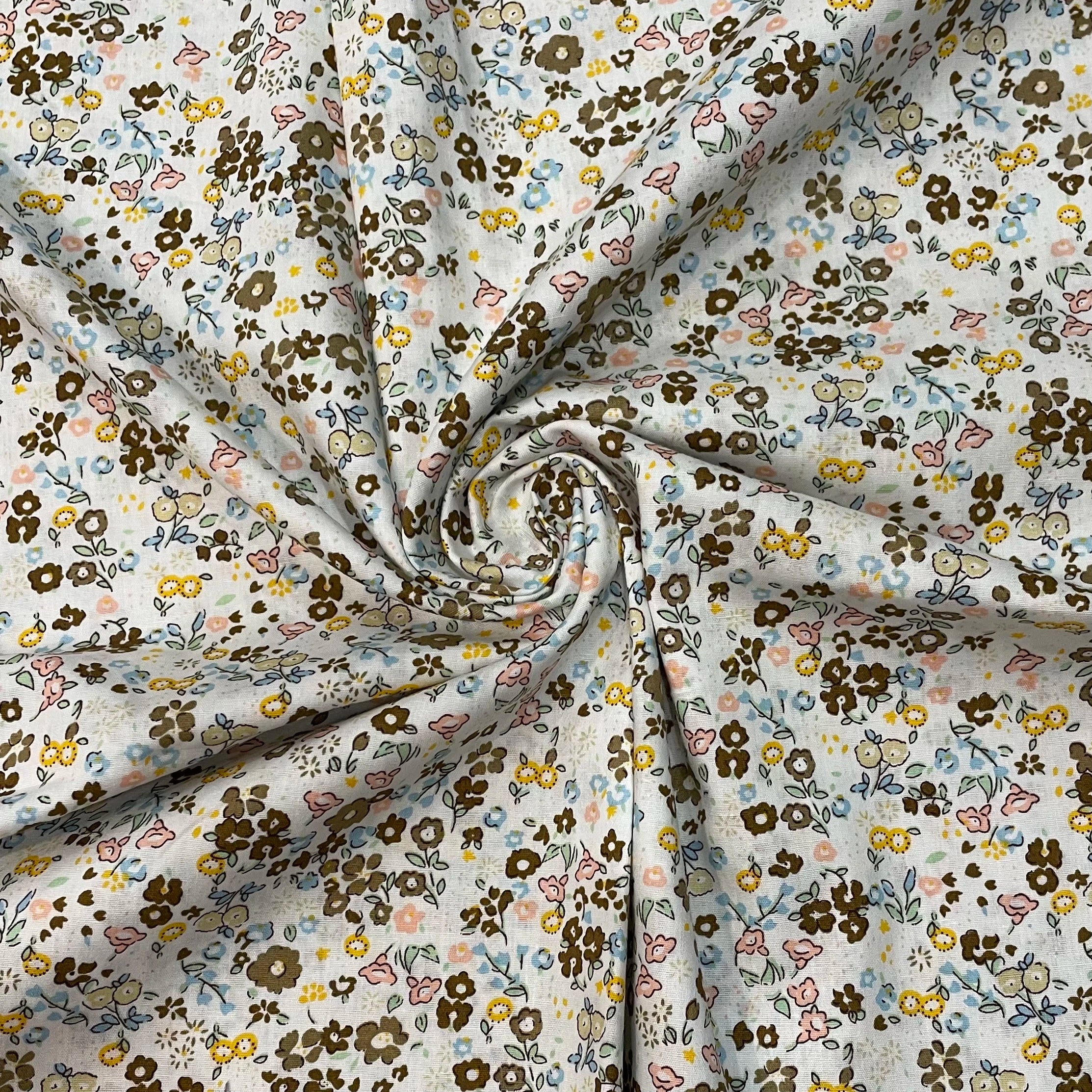 145×50cm Cotton Poplin Pastoral Floral 40S Fabric For Kids Baby Sewing Cloth Dresses Skirt DIY Handmade Patchwork
