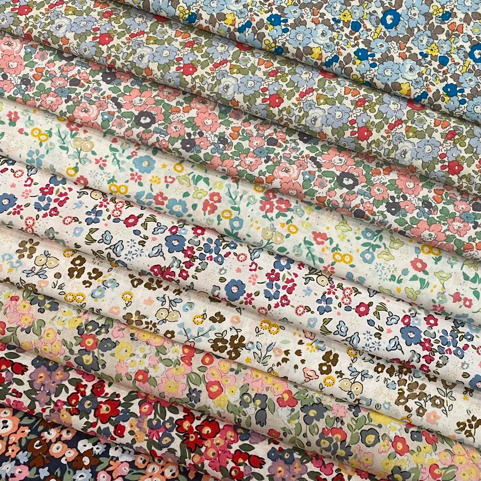 145×50cm Cotton Poplin Pastoral Floral 40S Fabric For Kids Baby Sewing Cloth Dresses Skirt DIY Handmade Patchwork