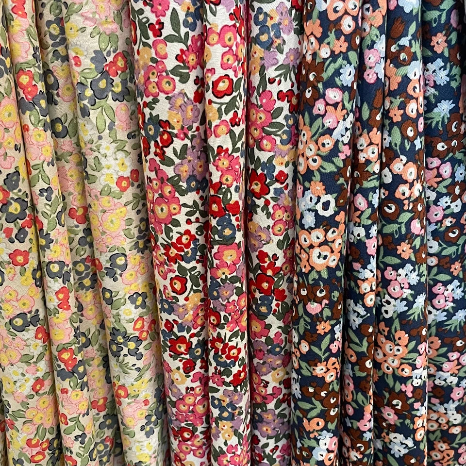 145×50cm Cotton Poplin Pastoral Floral 40S Fabric For Kids Baby Sewing Cloth Dresses Skirt DIY Handmade Patchwork