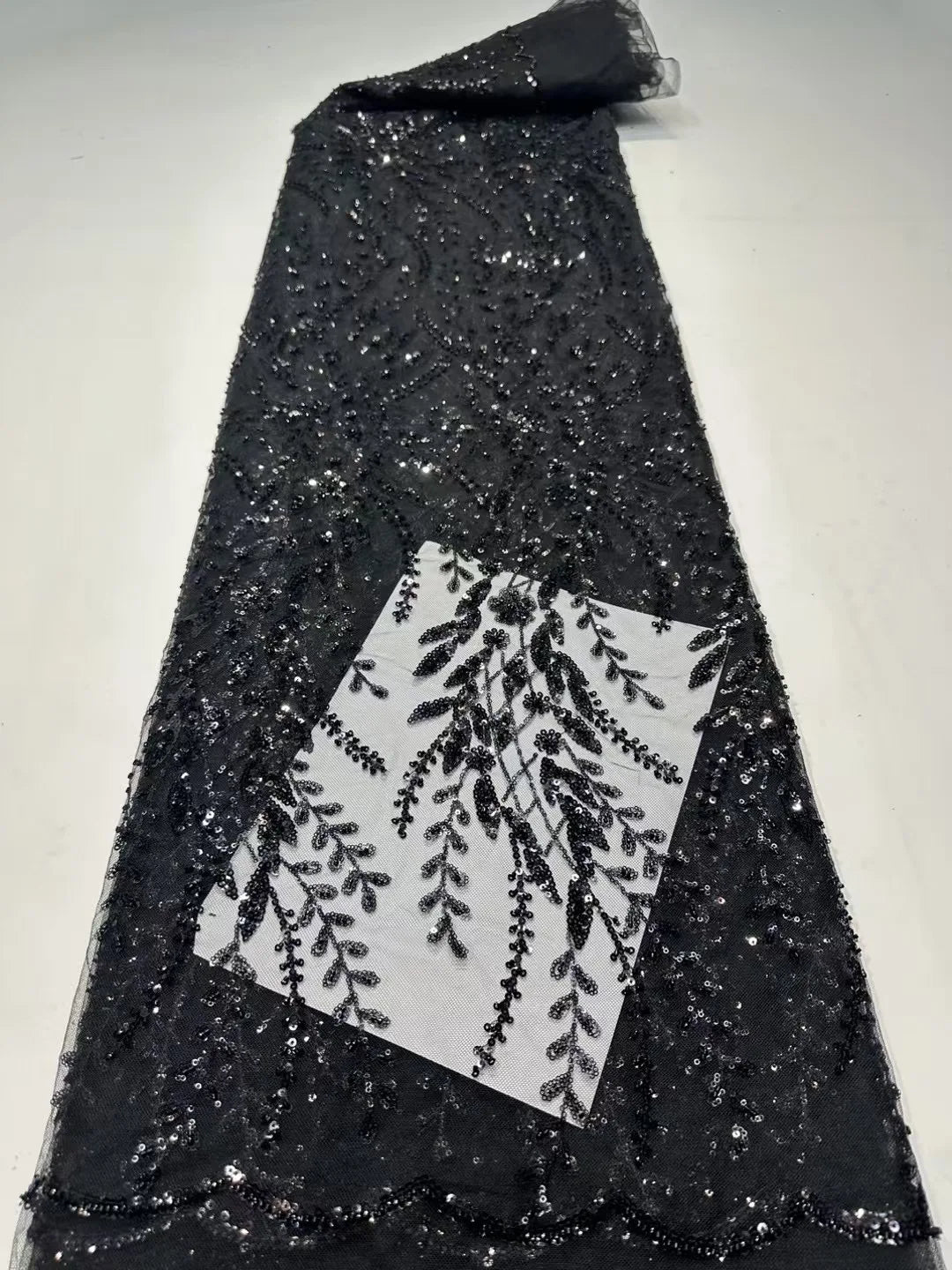 French Lace Fabrics 2026 High Quality African Beaded Embroidered Nigerian Sequins Tulle Lace 5 Yards For Sewing Party Dresses
