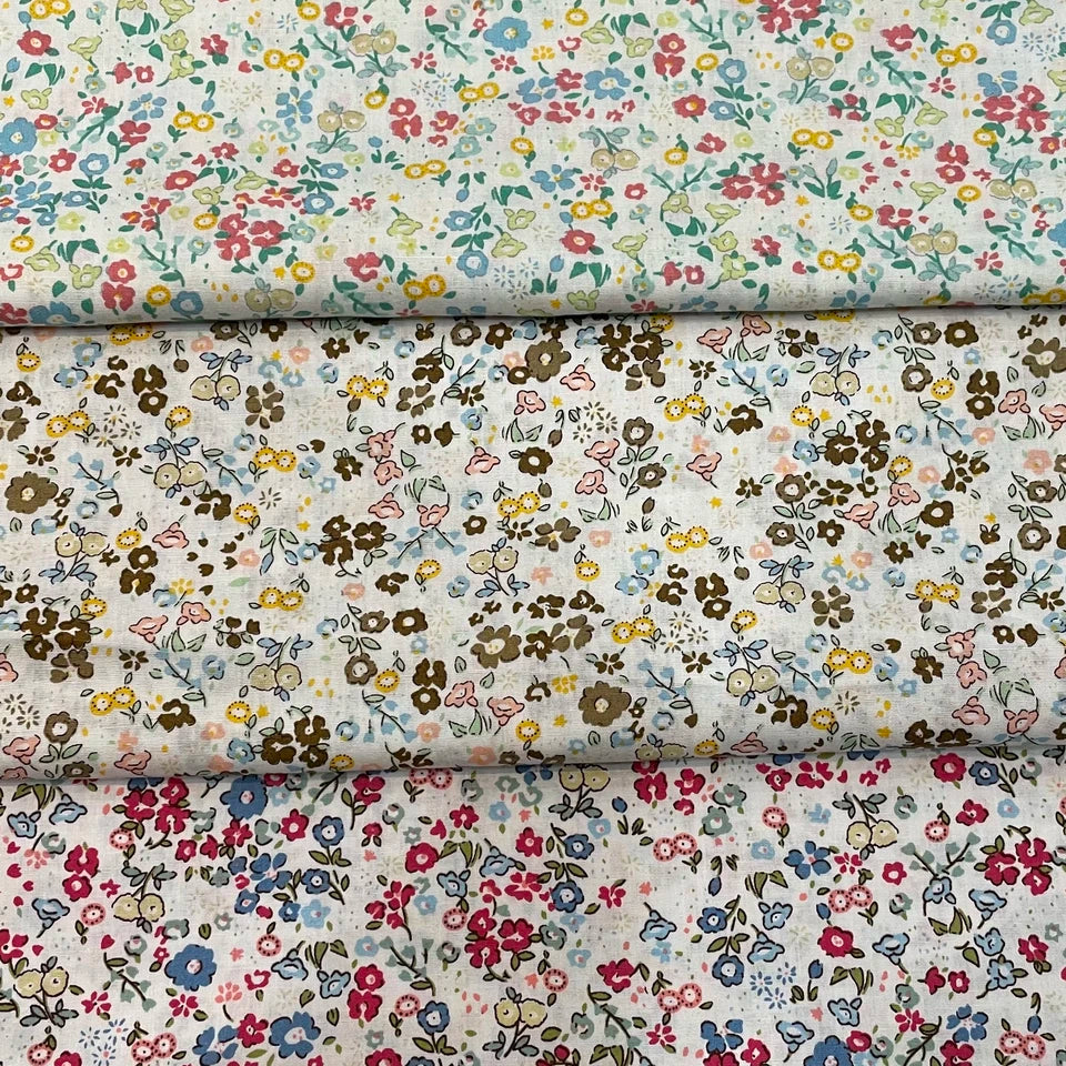 145×50cm Cotton Poplin Pastoral Floral 40S Fabric For Kids Baby Sewing Cloth Dresses Skirt DIY Handmade Patchwork