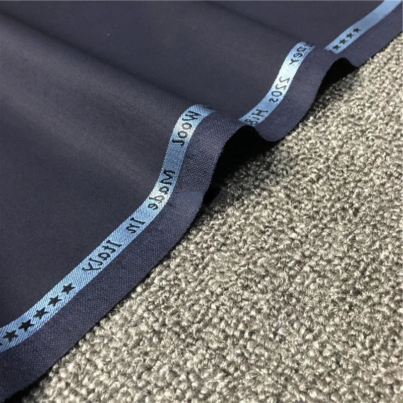 80% Suit Fabric Worsted Wool Suit Pants High Quality Men's Fabrics Classic Navy Blue Gray Black Atiku Fabric for Men By Meter