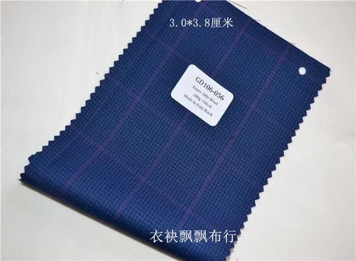 1meter Atiku High-End Suit Fabric for Men Top Quality Worsted Dark Gray Blue Coffee Plaid Wool Suitable for Pants shirkt