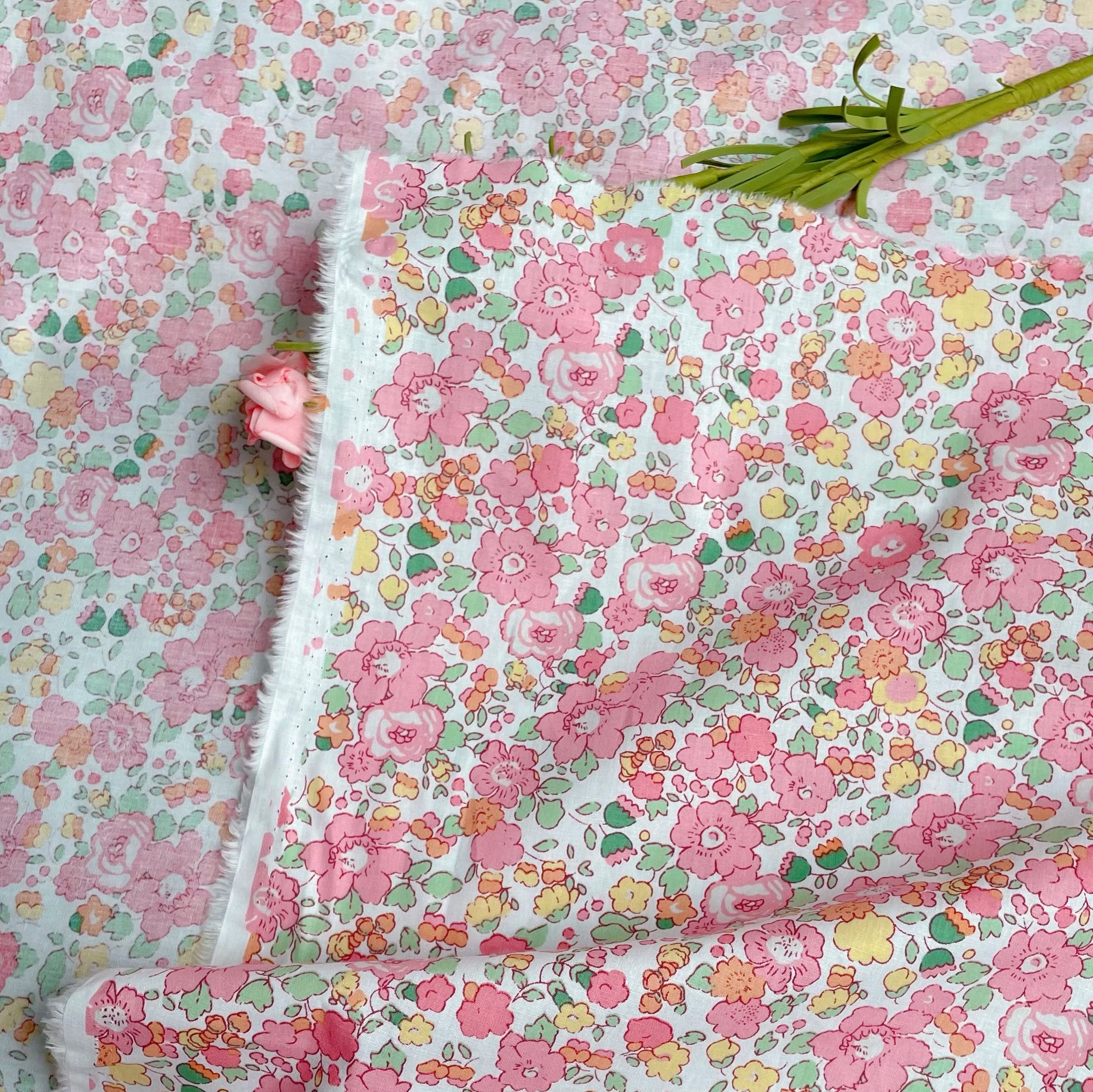145×50cm Cotton Poplin Pastoral Floral 40S Fabric For Kids Baby Sewing Cloth Dresses Skirt DIY Handmade Patchwork