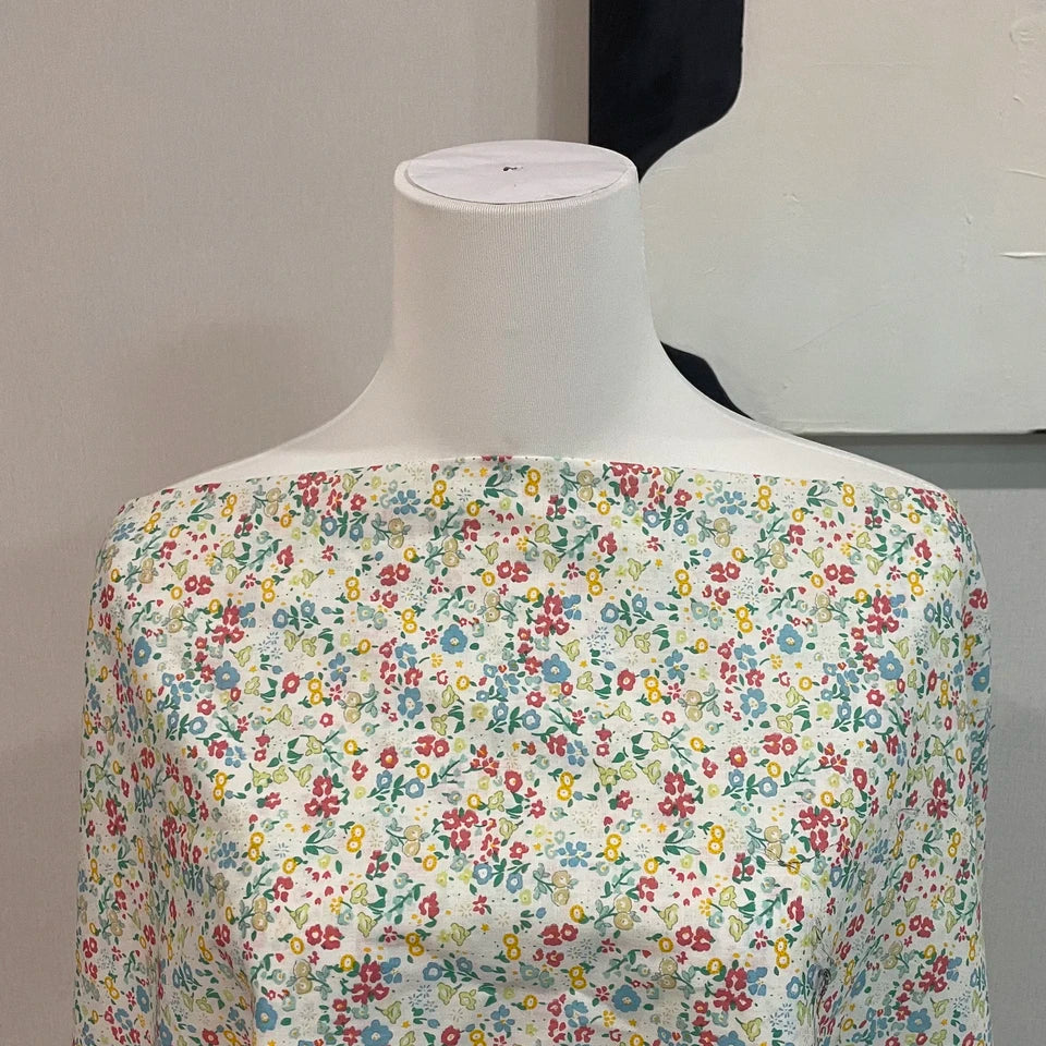 145×50cm Cotton Poplin Pastoral Floral 40S Fabric For Kids Baby Sewing Cloth Dresses Skirt DIY Handmade Patchwork