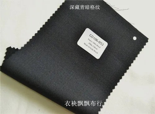 1meter Atiku High-End Suit Fabric for Men Top Quality Worsted Dark Gray Blue Coffee Plaid Wool Suitable for Pants shirkt